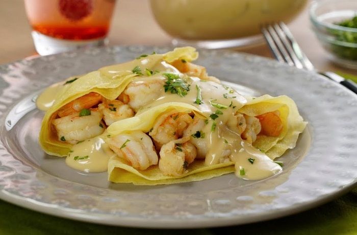 Panqueques de camarones y palmitos Receta de panqueques de camarones y palmitos
